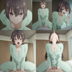 accurate_art_style ahe_gao ai_generated bed bedroom brother_and_sister cleavage cowgirl_position creampie girl_on_top good_morning_my_brother head_back incest kuze_masachika metalchromex motion_blur motion_lines orgasm orgasm_face pajamas patreon pixiv pov pov_eye_contact screencap screenshot screenshot_edit self_upload sex smile smiling_at_viewer suou_yuki tokidoki_bosotto_russian_de_dereru_tonari_no_alya-san