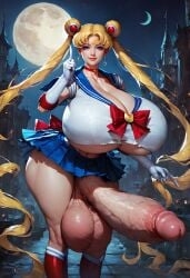 ai_generated ascentina bishoujo_senshi_sailor_moon clothing futanari gigantic_breasts sailor_moon skirt tagme