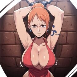 ai_generated big_breasts female female_only k4rt nami nami_(one_piece) one_piece post-timeskip tied_hair