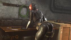 1girls 3d animated armor ass ass_shake back bent_over big_ass bodysuit chinese_stealth_suit clothed computer electronics fallout fallout_4 female female_only firearm gloves gun helmet human knife large_ass looking_at_viewer looking_back no_sound pip-boy presenting presenting_ass shaking_ass shaking_butt skin_tight solo standing suit table text thick_thighs twerking valkyrq video watermark weapon wide_hips wristwear