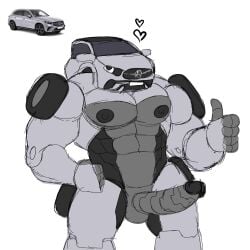 big_penis car gay mercedes-benz muscular non-human non-human_only robot suv toony