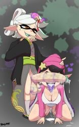 1futa 1girls absurdly_large_cock after_sex after_vaginal all_fours balls big_balls big_breasts black_hair bodyattk breasts callie_(splatoon) cant_see_the_haters cleavage clothed clothing cock_worship cousins cum cum_in_mouth cum_in_pussy cum_inside duo erection fangs female futa_on_female futadom futanari hand_on_another's_head huge_cock human incest inkling kneeling light-skinned_female light_skin lipstick lipstick_mark lipstick_on_balls lipstick_on_penis lipstick_ring long_hair marie_(splatoon) mostly_clothed musk musk_cloud nintendo open_mouth penis penis_awe penis_on_face penis_over_eyes purple_lipstick pussy short_hair smiling splatoon splatoon_(series) squid_sisters standing sweat sweaty sweaty_balls sweaty_genitalia testicles tongue tongue_out uncensored white_hair