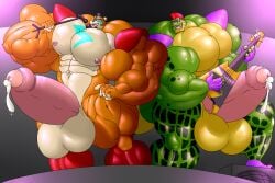 five_nights_at_freddy's five_nights_at_freddy's:_security_breach fnaf freddy_(fnaf) freddy_fazbear giant_breasts giant_male giant_penis glamrock_freddy_(fnaf) hyper_muscles montgomery_gator_(fnaf) monty monty_nsfw performance performing