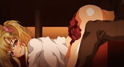 10s 1boy 1girls age_difference animated ass assertive blonde_hair blush breasts chair clothed_sex clothing enkou_jk_bitch_gyaru:_oji-san_to_nama_pako_seikatsu female human implied_sex lipstick long_hair male miniskirt no_panties prostitution public public_sex pussy red_eyes screencap sex side_view sideboob sitting skirt stealth_sex straight teenager under_the_table vaginal_penetration