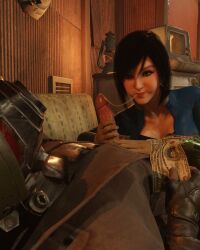 3d bethesda_softworks cum_in_mouth cum_out_nose cumstring fallout fallout_4 fallout_new_vegas jerichosmut mouth_full_of_cum ncr_ranger_(fallout) pip-boy vault_girl vault_meat vault_suit