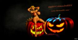 1girls 3d areolae arms_behind_head background belly black_toenails blonde_hair blue_eyes bowsette breasts choker collar earrings english_text eyebrows eyelashes eyeliner eyeshadow feet female female_only games genderswap hairless_pussy halloween hat huge_breasts human humanized knees legs lips lipstick long_hair looking_at_viewer mario_(series) naked navel new_super_mario_bros._u_deluxe nintendo nude nude_female open_mouth pink_lipstick pink_nipples pointy_ears posing pumpkin pussy pussy_lips render rule_63 sharp_teeth shaved_pussy shell soles solo spiked_armband spiked_collar spiked_shell spiked_tail spread_legs tail tan tanned text toes vagina video_games witch_hat xnalara xps