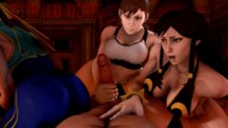 3d 3girls alternate_costume animated ass big_ass big_breasts breasts chun-li clone gif grinding handjob long_hair qipao source_filmmaker stoneddude street_fighter street_fighter_v workout_clothes