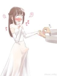 2boys blush braid breasts bridal_gauntlets bride brown_hair bulge clothed clothing crossdressing crossdressing_(mtf) dress duo erection erection_under_clothes femboy fully_clothed hi_res higher_resolution_duplicate human jewelry kana_mtftg light-skinned_male light_skin long_hair male male_bride male_focus marriage married multiple_boys nipples open_mouth pale_skin penis ring simple_background single_braid small_breasts solo_focus standing sweat textless translucent trap wedding_dress wedding_ring white_background white_dress wide_eyed yaoi