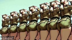 5_fingers 7girls ai ai_art ai_assisted ai_generated animated animation ass ass_focus belt blonde-haired_female blonde_female blonde_hair blonde_hair_female city city_background cityscape green_clothes green_clothing handwear hips marching military military_cap military_clothing military_hat military_jacket military_skirt military_uniform momoint multiple_females multiple_girls no_sound original original_art original_artwork parade ponytail salutation salute saluting short_skirt shorter_than_10_seconds skirt sky synchronized tagme thick thick_ass thick_hips thick_legs thick_thighs thighs upskirt video view_from_behind walking white_hair white_skin wide_hips