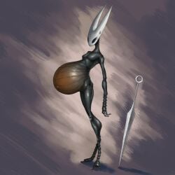 belly belly_button bug flat_chest flat_chested glowing glowing_belly hollow_knight hollow_knight:_silksong hollow_knight_(franchise) hornet_(hollow_knight) humanoid insects klumpyman outie outie_navel pregnant pregnant_belly pregnant_female pregnant_with_multiples skinny skinny_female