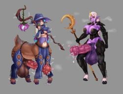 2futas balls breasts centaur deer deer_girl deer_taur futanari futataur goat horsecock horsecock_futa horsecock_futanari league_of_legends lillia_(league_of_legends) monster_girl penis soraka steozopher