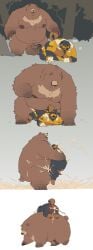 2026 absurd_res anthro anthro_on_anthro anthro_penetrated anthro_penetrating anthro_penetrating_anthro artist_name ass balls bear big_butt bodily_fluids canid canine canis clothing colored comic dated digital_drawing_(artwork) digital_media_(artwork) domestic_dog english_text genitals hi_res huge_butt huge_thighs larger_male male male/male male_penetrated male_penetrating male_penetrating_male mammal nude open_mouth overweight overweight_anthro overweight_male penetration quanjiang sex shaded signature simple_background size_difference slightly_chubby superhero_dog_(quanjiang) tail text thick_thighs wide_hips yellow_clothing yellow_visor