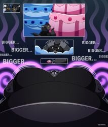1boy an_(anascarfan2) bbm belly big_ass big_breasts binturong black_body black_clothing black_fur black_hair breasts breasts_bigger_than_head bubble_butt busty_boy cake clothing commission commissioner_upload dialogue eating fat_belly fat_rolls furry gigantic_breasts huge_ass huge_breasts hyper_ass hyper_breasts hypnosis jeans macro male male_only mammal morbidly_obese obese obese_male onomatopoeia overweight ssbbm tagme ussbbm weight_gain xavier_exevier ych ych_commission ych_result yellow_sclera