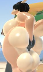 3:5 3d_(artwork) anthro anus aquatic autofisting autopenetration balls beach big_balls big_breasts big_butt blender_(artwork) breasts butt constantk digging_into_butt digital_media_(artwork) fish fisting genitals gynomorph hair hair_over_eyes hi_res huge_balls hyper hyper_balls hyper_genitalia intersex masturbation outside penetration presenting presenting_hindquarters puffy_anus shark solo