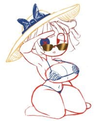 1girls big_breasts bikini button_eye deadass_77 doll_girl glitch_productions gooseworx hand_on_head ragatha ragatha_(beach_outfit) ragatha_(tadc) ragatha_(the_amazing_digital_circus) ragdoll solo_female sunglasses sunhat tagme the_amazing_digital_circus