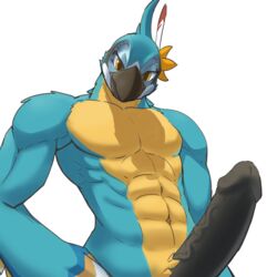 abs anthro avian beak biceps breath_of_the_wild erection fur furry furry_only kass_(zelda) male male_only nintendo nude penis rito solo tala128 the_legend_of_zelda video_games