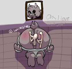 after_anal after_creampie after_fellatio after_sex anal angel_(clovedex) anus big_ass big_butt clovedex_(artist) completely_nude completely_nude_male cum cum_drip cum_in_ass cum_in_pussy cum_inside cum_on_body destroyed_anus femboy glory_hole glory_wall goat goat_horns goat_tail job male male_only micropenis picture prostitution public public_indecency public_nudity public_use small_balls small_penis solo stuck_in_wall text