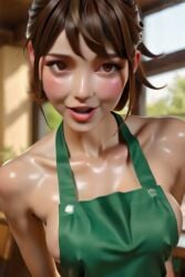 1girls ai_generated almost_naked almost_nude animated apron apron_aside apron_lift apron_only apron_pull ass ass_focus ass_shake brown_eyes brown_hair cameltoe coffee d.va day daytime female horny horny_female indoors lip_sync logo longer_than_10_seconds longer_than_30_seconds medium_breasts music overwatch overwatch_2 ponytail pov pov_eye_contact shaved_crotch shaved_pussy showing_ass showing_breasts showing_off showing_pussy sound starbucks tagme talking_to_viewer teasing teasing_viewer velvet_nymph video voice_acted walking