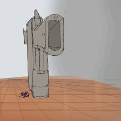 animated aonoexorcist100 bullet cursed dick ejaculation firearm from_behind fucked_silly gripping_cock gun penetration valentines_day