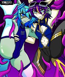 1boy 1cuntboy 2026 airiin220 armpits atomic_theory_(horse_race_tests) before_sex blue_eyes blush bulge cameltoe cuntboy everyday_aquarium eye_patch eyepatch femboy fuzao's_adventure_(horse_race_tests) goggles horse horse_race_tests leotard male male_only muscles one_leg_raised standing_on_one_leg tentacle thick_thighs trans_man trans_man_(lore) transmasc twink yaoi