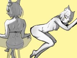 1girls back back_view bikini bodysuit breasts cat_ears catgirl completely_nude completely_nude_female dimples_of_venus female female_focus female_only marthabucks multiple_poses nia nipples nude nude_female pinup short_hair small_breasts smug smug_face solo solo_female solo_focus swimsuit swimwear thighs thin_female xenoblade_(series) xenoblade_chronicles_2 yellow_eyes