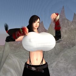 3d attack beltskirt big_breasts black_hair black_skirt breasts female final_fantasy final_fantasy_vii huge_breasts skirt tifa_lockhart