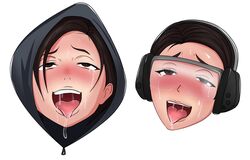 2girls ahe_gao disembodied_head hibana_(rainbow_six) hood multiple_girls nowpayattention rainbow_six rainbow_six_siege tagme tears tom_clancy tongue tongue_out ying_(rainbow_six)