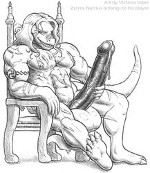 1boy 5_fingers 5_toes abs anthro balls ballsack black_glans black_penis claws erection feet foreskin foreskin_folds frenulum glans heels holding_penis huge_cock intact large_penis large_testicles long_hair_male long_penis long_tail looking_at_viewer male male_nipples male_only medium_hair monochrome muscles muscular_male navel nipple_piercing nipple_rings nude_male pecs pencil_(artwork) penis precum precum_drip precum_trail rape_face retracted_foreskin scalie scars scrotum sharp_teeth shiny_scales sitting soles swastika tail tail_aside tattoo testicles thick_penis throne toe_claws traditional_media_(artwork) uncut veiny_penis victoria_viper zerrexnarrius