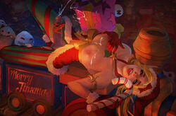 1futa ambitious_elf_jinx balls blonde_hair breasts christmas cum cum_on_breasts cum_on_self dickgirl female futanari intersex jinx_(league_of_legends) league_of_legends monorirogue nipples penis poro_(league_of_legends) riot_games snowdown