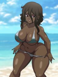 dark-skinned_female darwaarts natasha_(darwaarts) oc original_character solo_female swimsuit