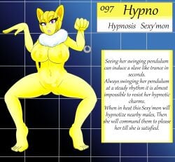 eyelashes female_hypno hypno kobi-tfs micro_bikini pendulum pokemon pokemon_(species) purple_eyes spread_legs squatting text