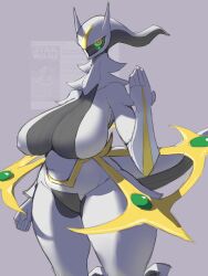 2024 absurd_res arceus artform42nd big_breasts black_body breasts creatures_(company) female game_freak huge_breasts legendary_pokemon lego lego_star_wars lucasfilm mythical_pokemon nintendo pokemon pokemon_dppt solo solo_female star_wars white_body wide_hips yellow_body