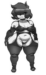 1girls black_and_white chubby gaz_membrane invader_zim lingerie nickelodeon solo thicc_gaz thick_thighs tod0231 voluptuous