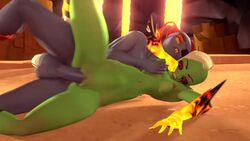 3d animated balls crossover dickgirl erection female futa_on_female futanari green_skin intersex lord_dominator no_sound penetration penis pussy sex source_filmmaker stomach_bulge testicles undertale undyne uwotinfokm8 vaginal_penetration video wander_over_yonder wattchewant