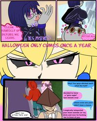 1futa 1girls ass bowsette_(cosplay) comic costume cum cum_on_face dc dialogue futanari halloween horns lewdy_toons licking mario_(series) milf new_super_mario_bros._u_deluxe nintendo raven_(cosplay) spiked_armlet spiked_bracelet super_crown teen_titans