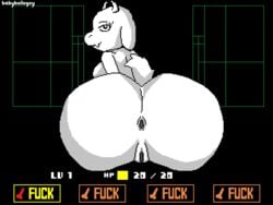 anus ass babyboilogey furry goat pixel_art presenting_hindquarters toriel undertale video_games