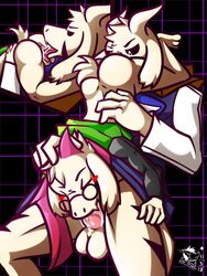 2boys 69_position anal anthro asriel_dreemurr asriel_dreemurr_(god_form) caprine clothed clothing deltarune eyewear furry gay glasses goat horn male mammal oral partially_clothed ralsei ralsei_with_white_fur rimming scarf sex undertale undertale_(series) ventkazemaru video_games yaoi