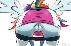 ass bending friendship_is_magic mooning my_little_pony pussy rainbow_dash_(mlp) shorts shorts_down smooth_skin spats tagme tsudashie upskirt