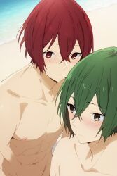 ai_generated gay green_eyes green_hair horimiya male male_only noahai red_eyes red_hair sengoku_kakeru shuu_iura tagme yaoi