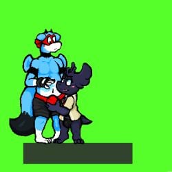 animated furry gay grabbing_bulge groping_through_clothes joe_(oh_so_hero!) oh_so_hero! yaoi