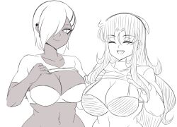 2girls bra charlotte_(darwaarts) darwaarts female_focus female_only junko_(darwaarts) oc original_character