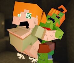 1futa 1girls 3d alex_(minecraft) big_breasts big_penis blocky_body bunnydebun creeper cubic_breasts cumflation drool duo excessive_cum female futa_on_female futanari green_eyes huge_breasts huge_cock light-skinned_female lottieplus minecraft penis polygonal red_eyes sweat swirly_eyes