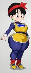 ai_generated big_ass black_eyes black_hair bubble_ass bubble_butt clothed curvy dragon_ball dragon_ball_gt dragon_ball_super dragon_ball_z female female_focus female_only full_body fully_clothed happy looking_at_viewer pan_(dragon_ball) sexy short_stack shortstack smile smiling solo solo_female solo_focus teenage_girl teenager