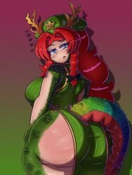 1girls big_ass big_breasts bubble_ass bubble_butt chinese chinese_girl chinese_mythology chinese_text clothed clothed_female commission commissioner_upload dragon_girl dragon_horns dragon_scales dragon_tail erofabist fabstdraws female female_focus female_only hong_meiling long_hair red_hair red_hair_female tagme thick_ass thick_thighs thunder_thighs thunderthighs touhou touhou_project