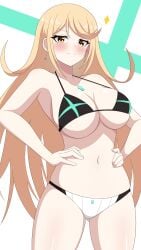 blonde_hair breasts female female_only hello_pty mythra nintendo solo swimsuit tagme xenoblade_(series) xenoblade_chronicles_2