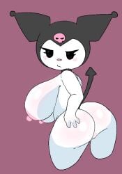 anthro big_breasts big_butt breasts bunny disappointed hand_on_butt jester kuromi lagomorph leporid mob_face onegai_my_melody pussy sanrio savagensfw