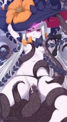 1girls 2018 abigail_williams_(fate/grand_order) areolae arm_up belly bottomless bow breasts breasts_apart clitoris consensual_tentacles dated fate/grand_order fate_(series) female flower glowing_eyes grey_skin half-closed_eyes hat heart heart-shaped_pupils interspecies labia leg_grab legs_apart long_hair looking_down merunyaa navel nipples no_bra open_mouth pale_skin panties panties_aside panty_pull patreon penetration pink_eyes pixiv pleasure_face pussy pussy_juice pussy_juice_trail sex shaved_pussy signature slightly_chubby small_breasts smile solo sweat sweatdrop tentacle tentacle_sex text thick_thighs thigh_grab thighs thong topless underboob vaginal_penetration very_long_hair watermark white_hair white_skin