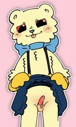 bear_(game) femboy flashing flashing_penis precum precum_drip red_penis roblox rubberhose_(bear) sassy skirt skirt_lift small_penis teasing_viewer trans younger_female