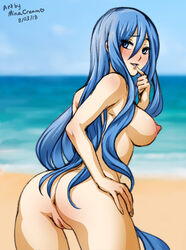 anus aoki_hagane_no_arpeggio areolae ass big_breasts breasts female female_only large_breasts looking_at_viewer looking_back minacream nipples nude pussy solo takao_(aoki_hagane_no_arpeggio) uncensored