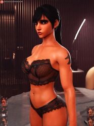 3d 3d_(artwork) belly darkbahamuth fit_female lingerie midriff overwatch pharah pinup